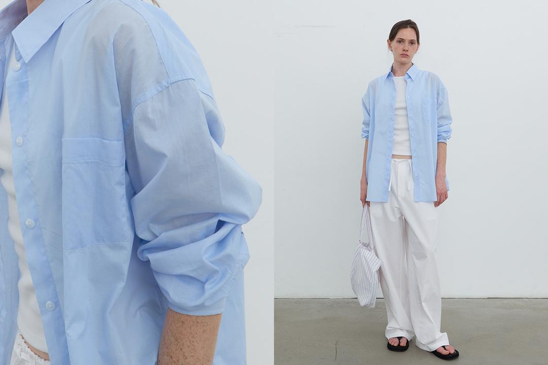 Paper cotton shirt (blue)