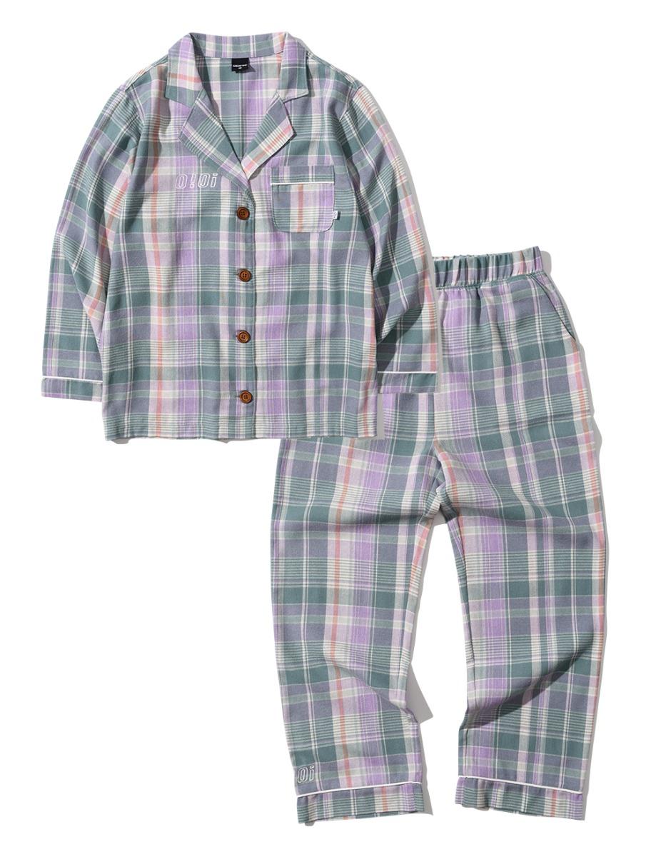 LOGO FLANNEL PAJAMAS [GREEN CHECK]