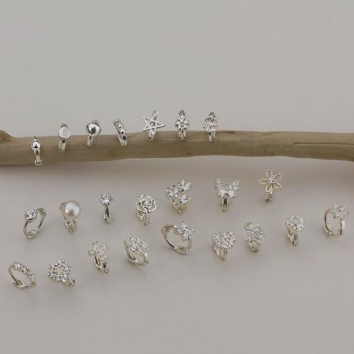 실버 세컨 귓바퀴 미니원터치  은귀걸이 23종