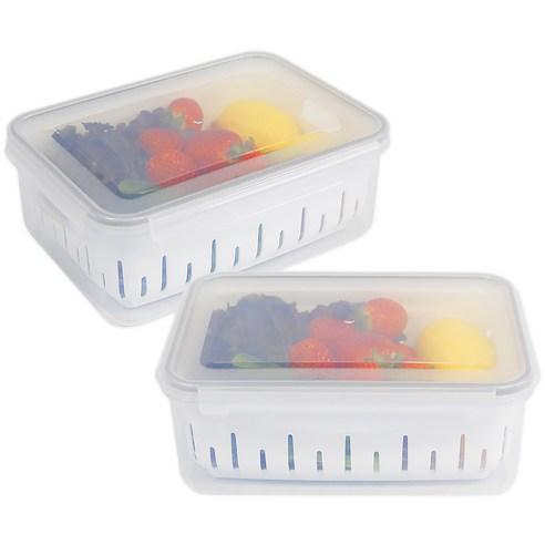 나누담 야채 채소 과일 정리수납 채반 밀폐용기 4000ml, 2개 - 보관/밀폐용기 | 쿠팡