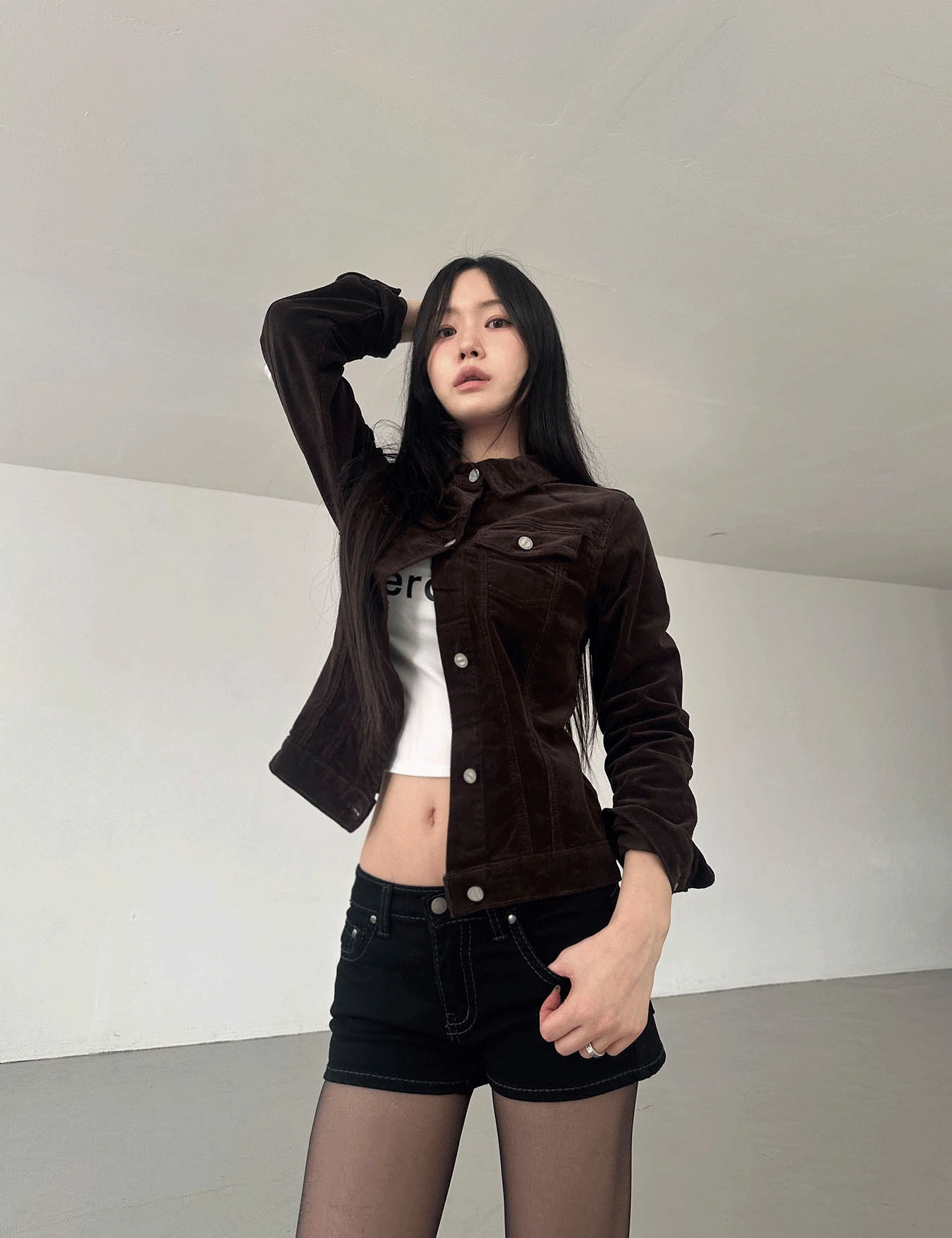 corduroy slim jacket (3color)