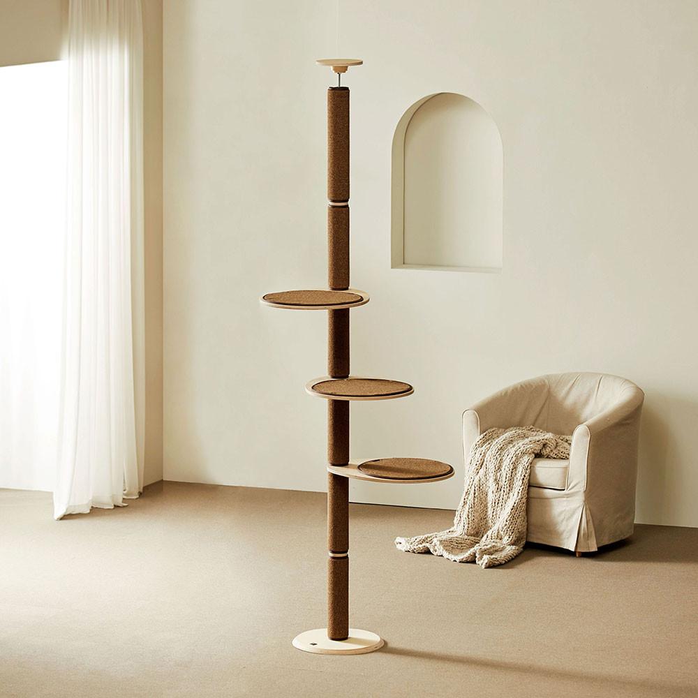 디어캣 원목 캣폴 캣타워 기본형 브라운