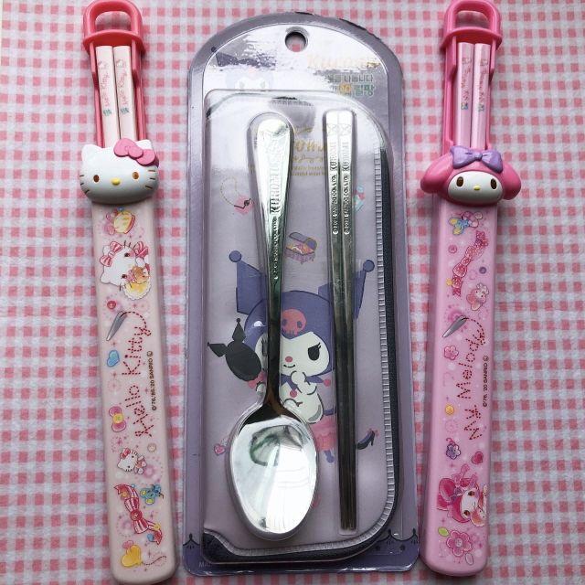 정품 인스증정/ 마이멜로디 키티 쿠로미 젓가락 세트
