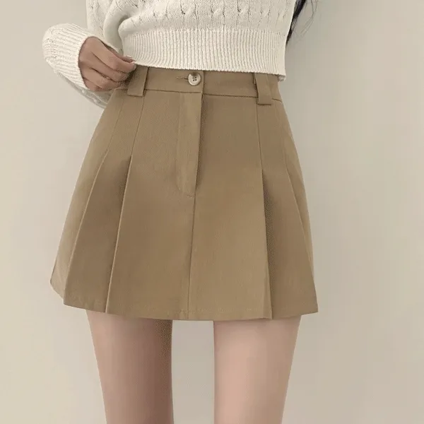 [속바지o/기장선택,2XL까지] 인생 스커트 등극, 하이웨스트 코튼 플리츠 미니스커트 (4color)