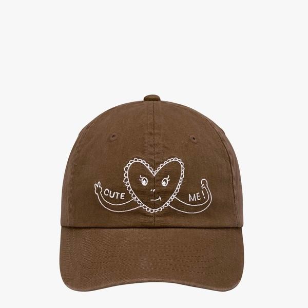 Cute heart cap _brown