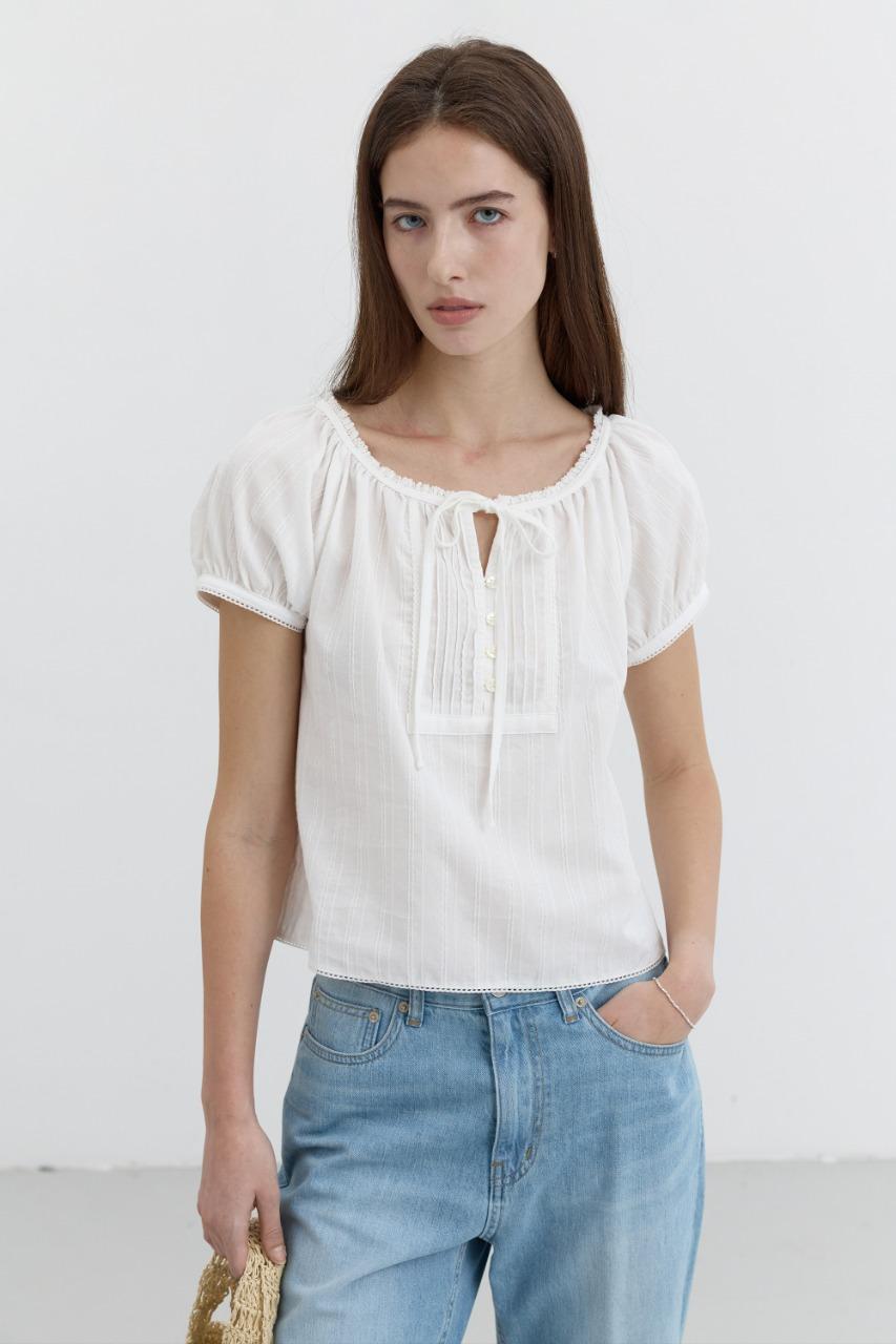 2-WAY SHIRRING BLOUSE OFF WHITE