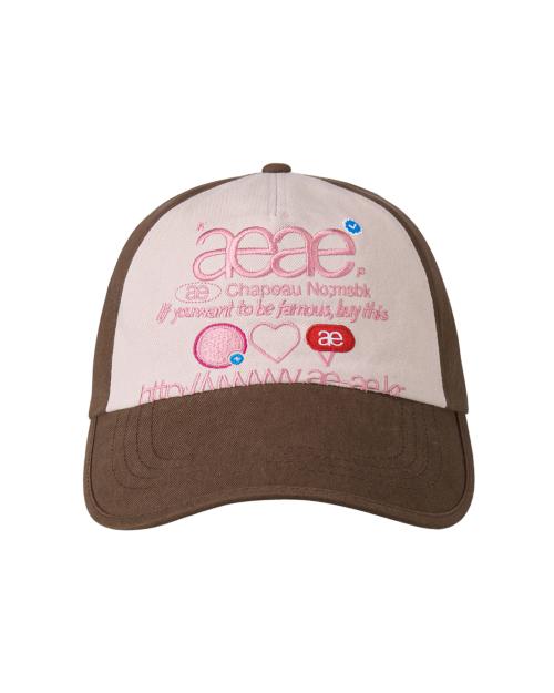 aeae X PEAKBOY WEB LOGO 5 PANNEL BALL CAP [BROWN]