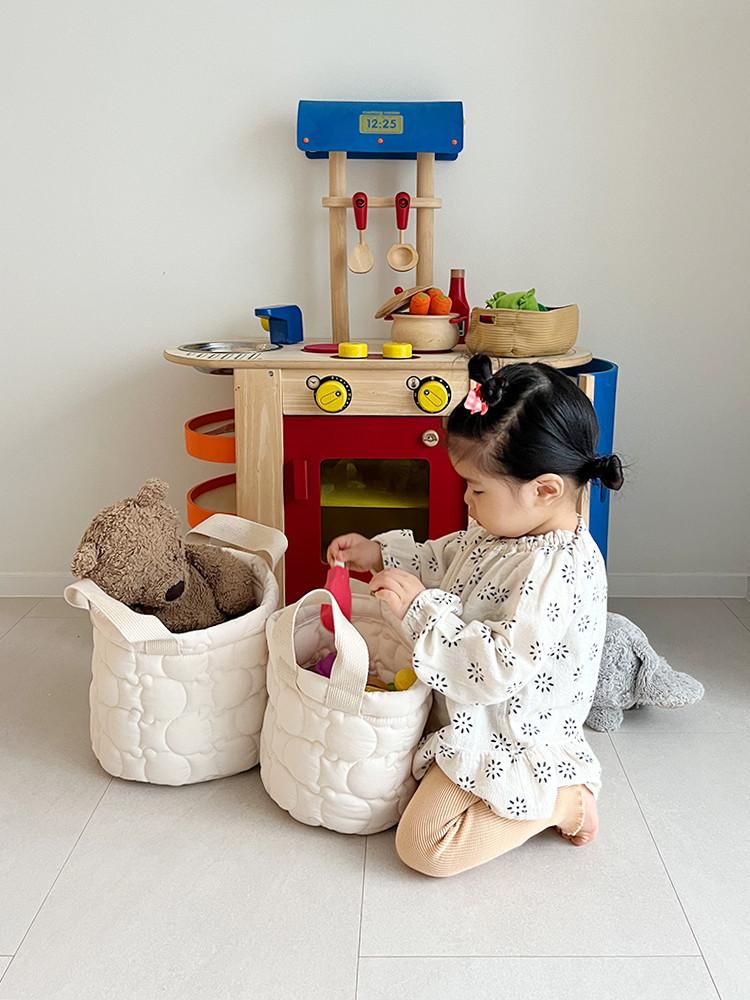 아기 장난감 정리함 곰 누빔