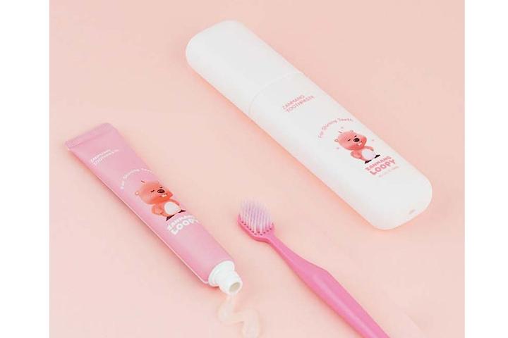 잔망루피 치약칫솔세트+휴대용케이스 3종 / 이중미세모 애플민트향