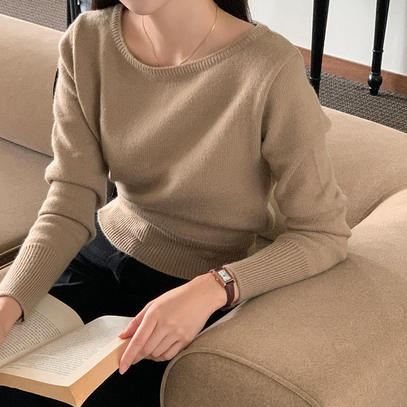 아뜨랑스 [🔥아뜨데이 앵콜할인🔥]1000장 돌파✨ [울함유/도톰따뜻] 멜팅 입술넥 여리핏 니트 하객니트 데일리룩,데이트룩,출근룩,나들이룩,모임룩 nt4747