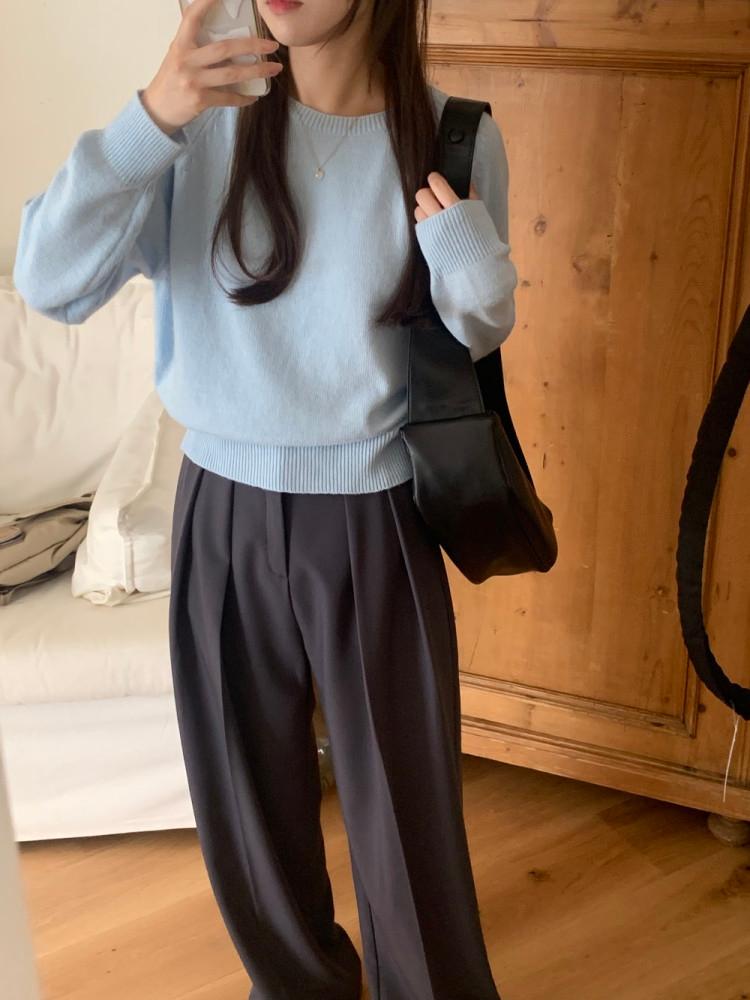 새들 컬러 울 knit