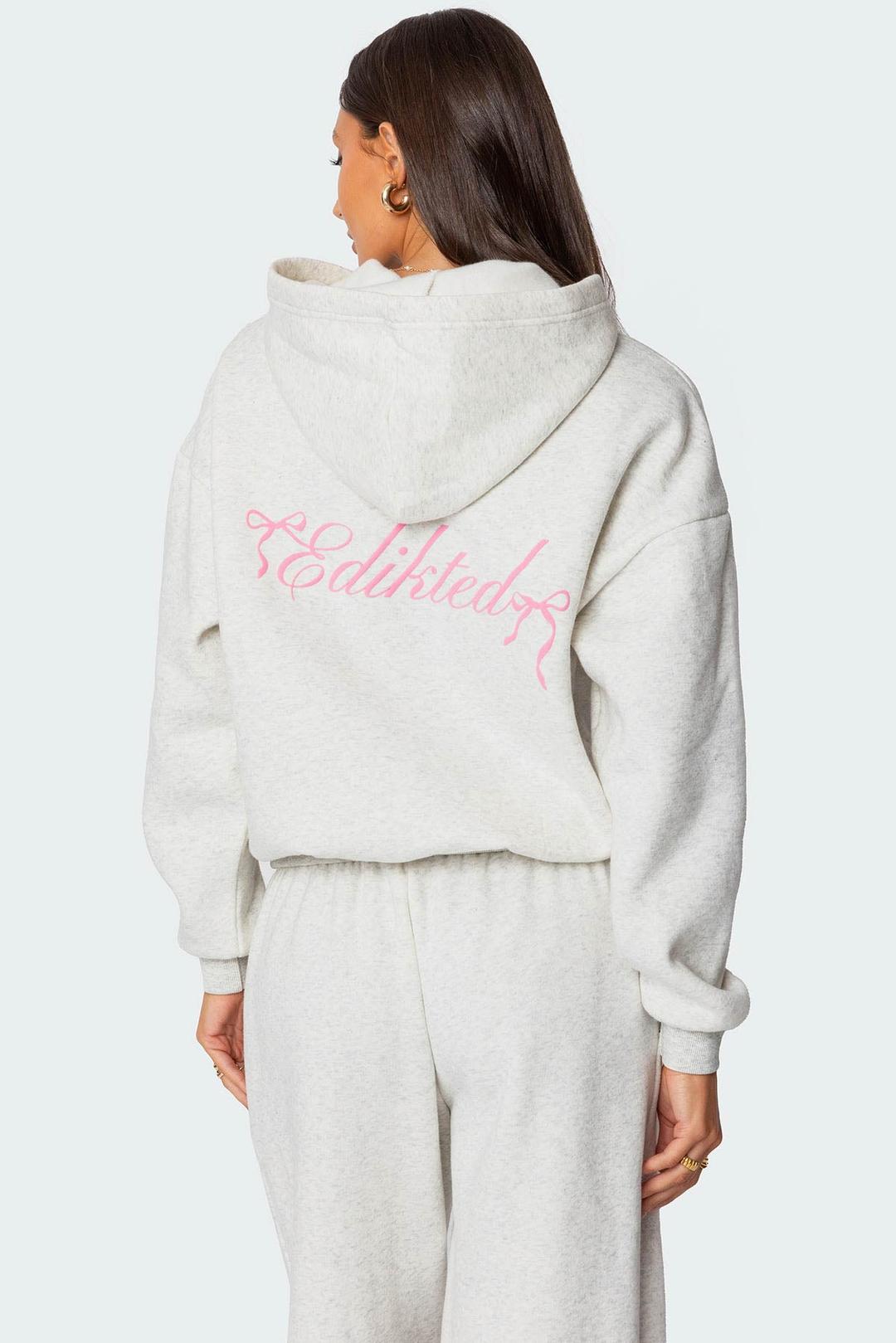 Sasha Bow Detail Hoodie - GRAY MELANGE / S