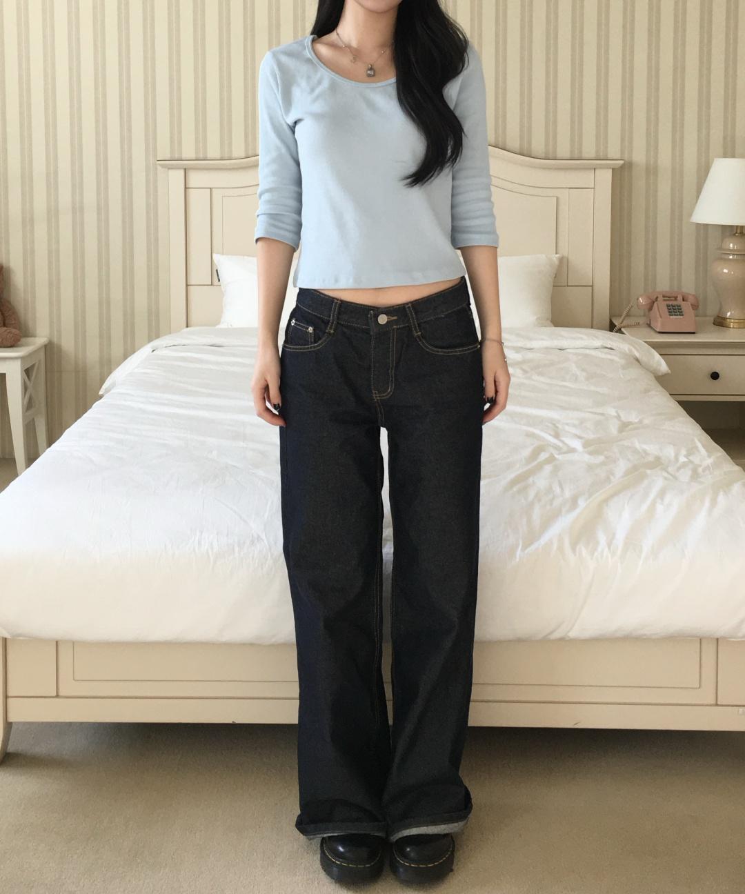 올키세스 [논페이드/생지] 논페이드 로우라이즈 부츠컷 생지데님