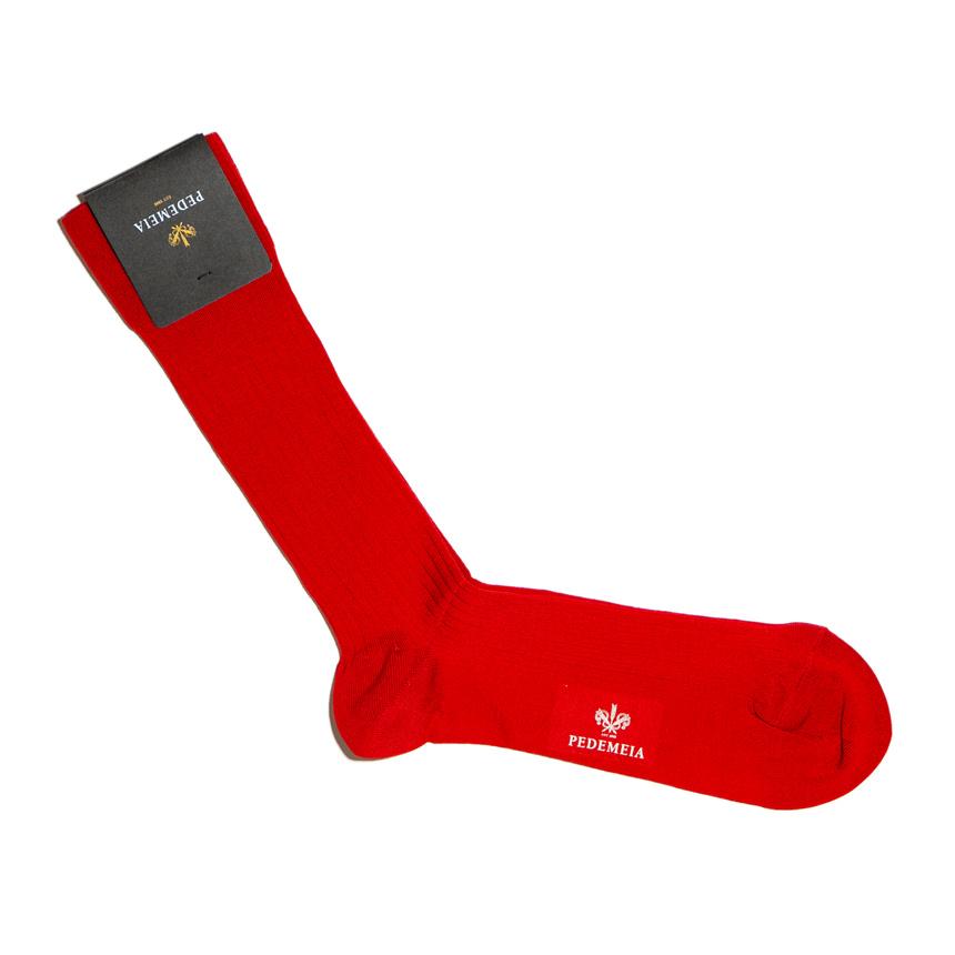 Rib Fil D`Écosse Cotton Socks - Red