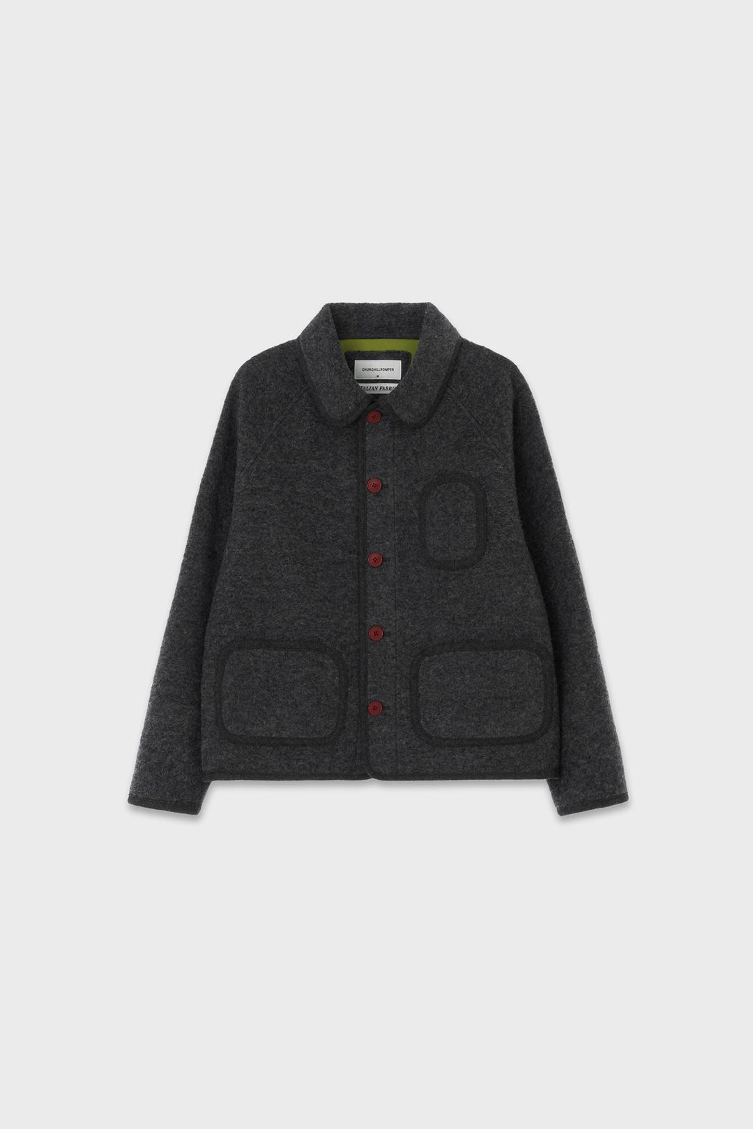BOUCLE BEACH JACKET CHARCOAL