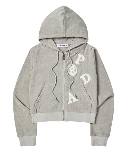 프렌다(PRENDA)  PRDA VELOUR ZIP-UP JACKET GRAY - 사이즈 & 후기 | 무신사