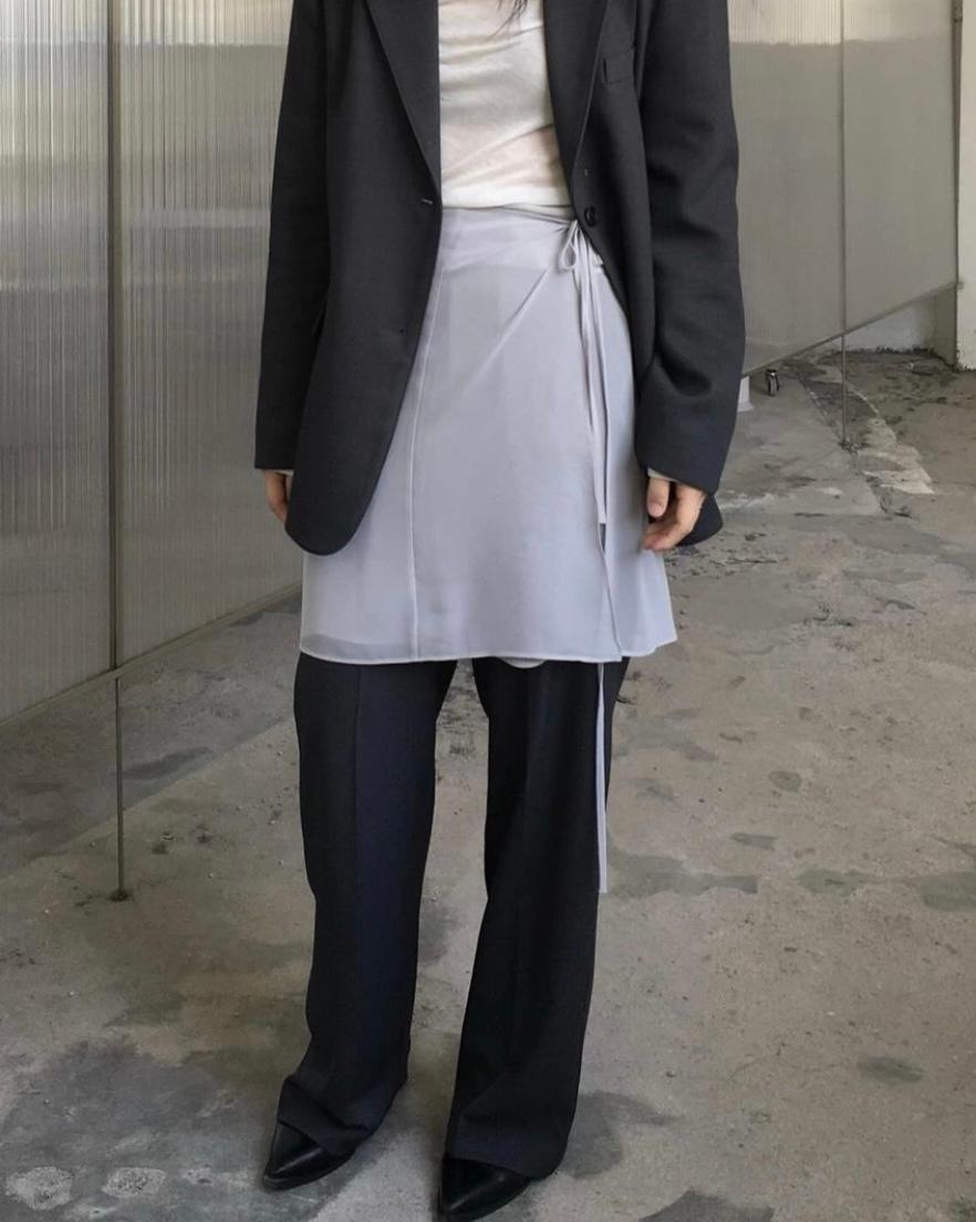 (🤍Best🤍)쉬폰 랩 레이어드스커트(3color) 미디랩스커트 미디스커트 미디레이어드스커트 봄스커트 여름스커트