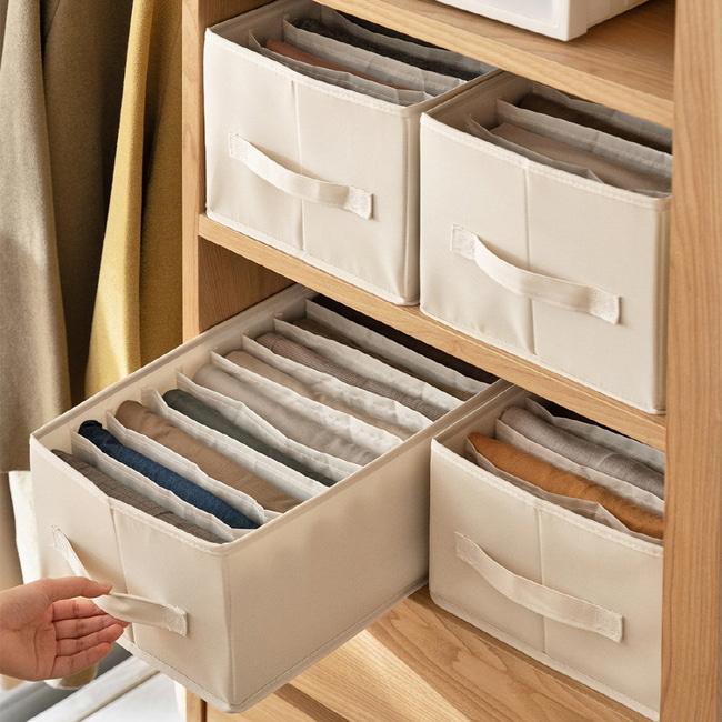 칼각정리 탄탄한 옷정리함 속옷양말 보관(지퍼조립형) 4size