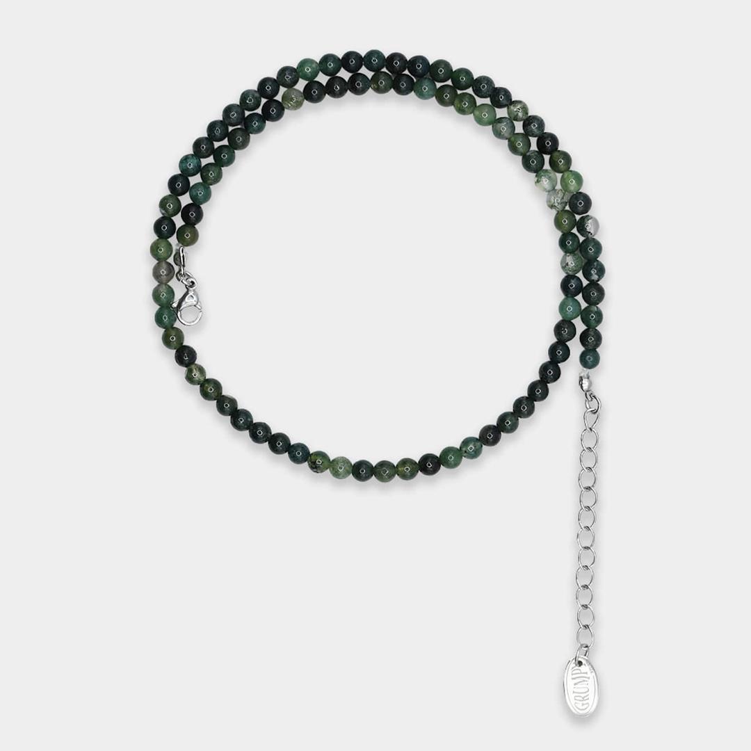 Deep Green Dot Stone Necklace