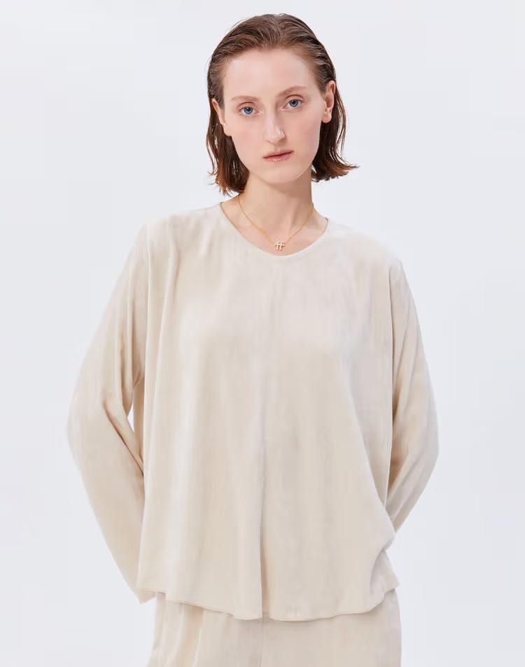 [FORTE FORTE] 아이보리 단색 긴팔블라우스