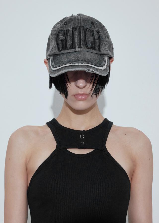 보헤미안서울 GLITCH WASHED DENIM BALL CAP, SNOW GRAY - 위시버킷