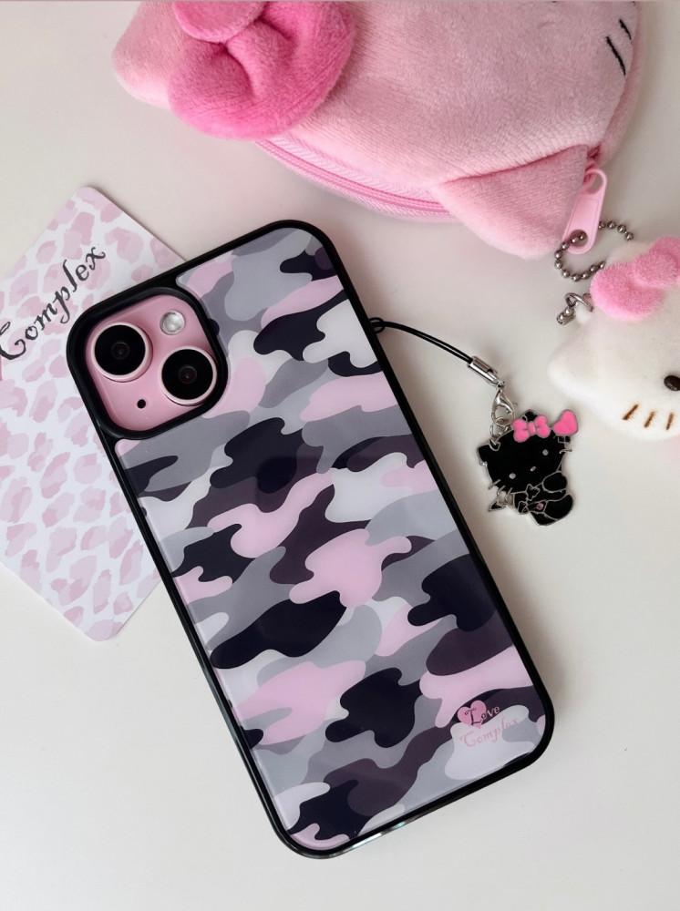black pink camo glass bumper phone case iphone11