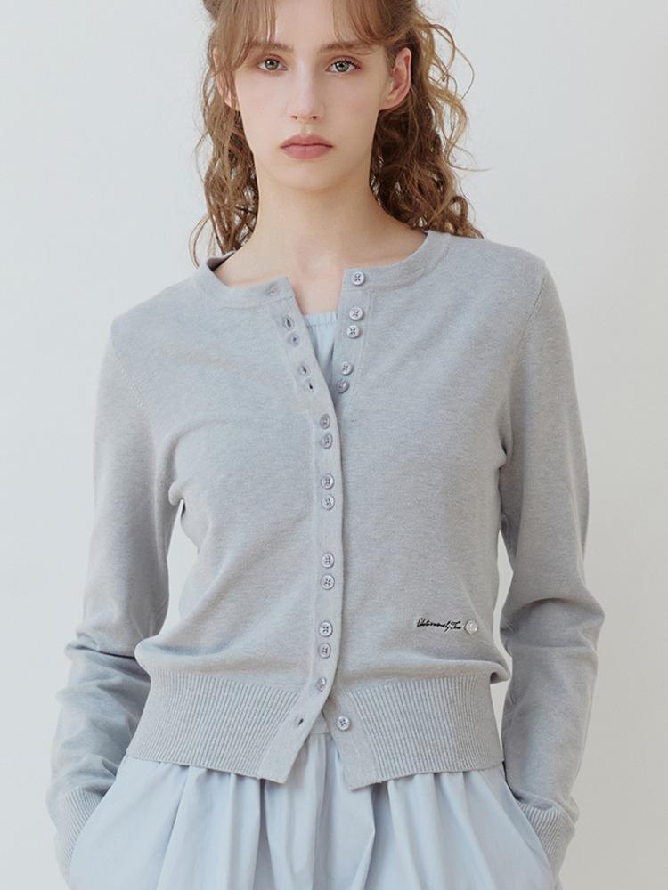 BASIC ROUND KNIT CARDIGAN GR