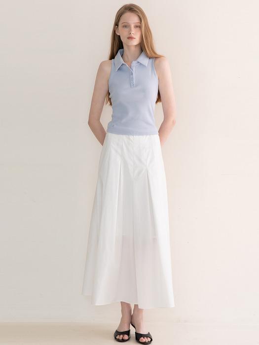 Pintuck long skirt _ White