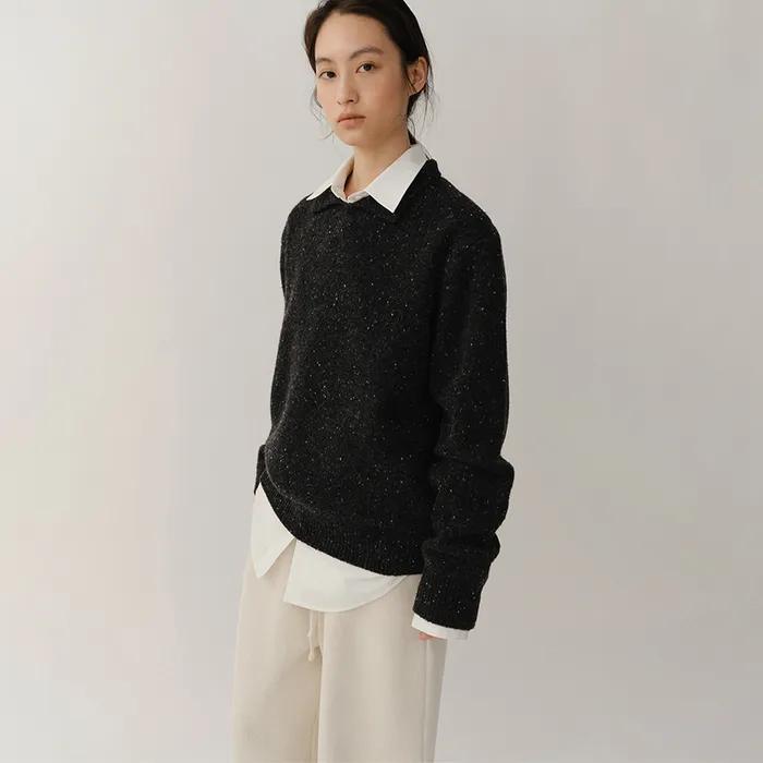 Olivier Pullover Black-Melange