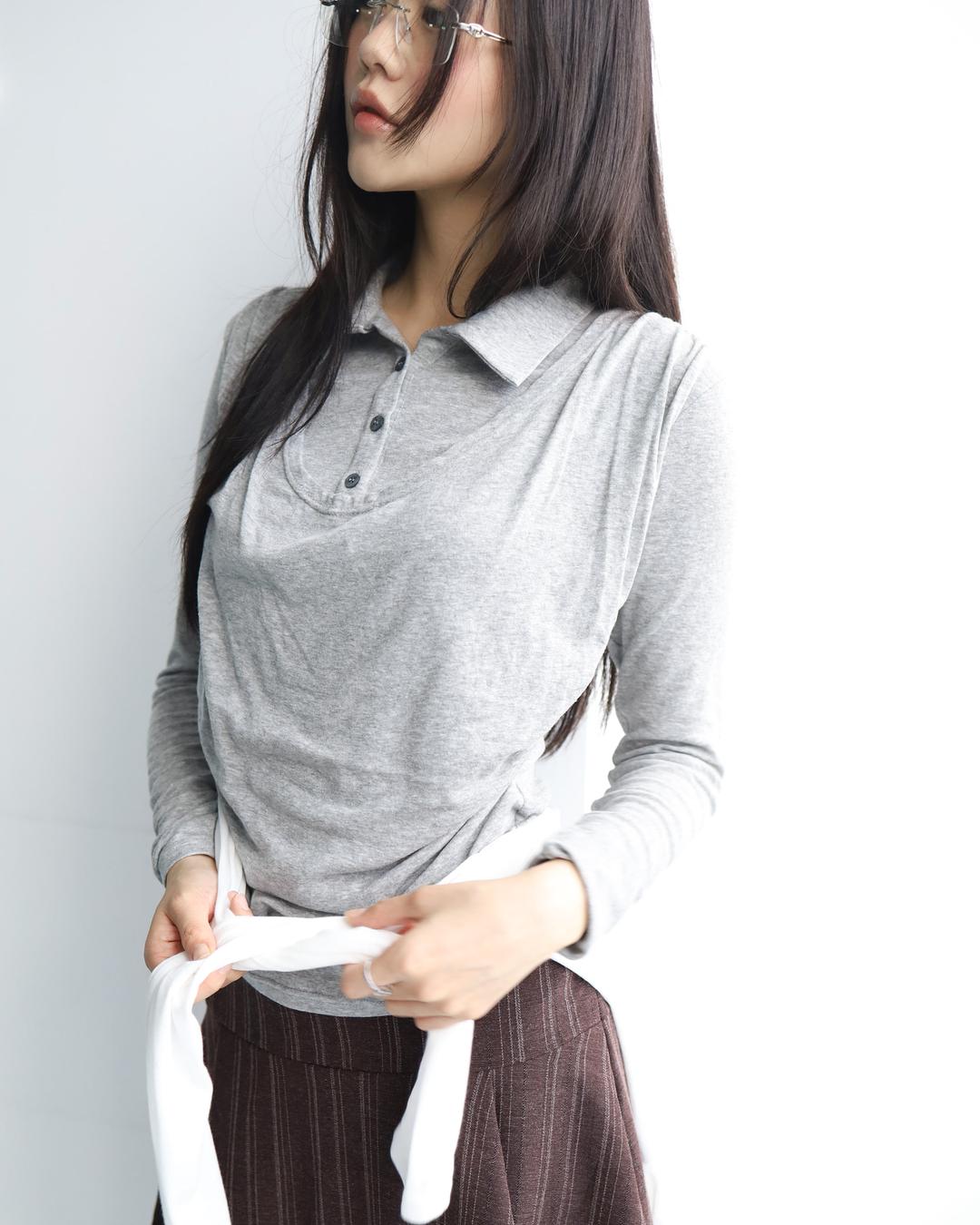 tova layered tee (gray)