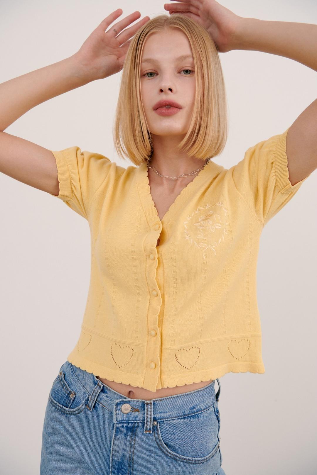 Scallop Cardigan (Yellow)