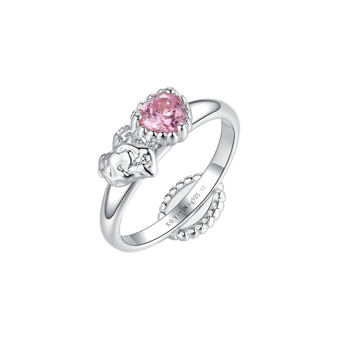 Tasty / Heart Shape Gemstone Opal Double-Side Ring - 9