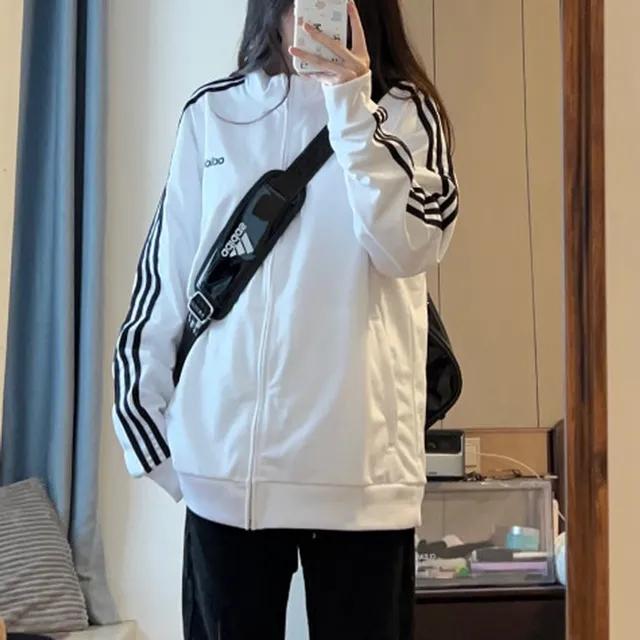 아디다스 에센셜 스트라이프 트랙 탑 삼선 져지 화이트 EB3989