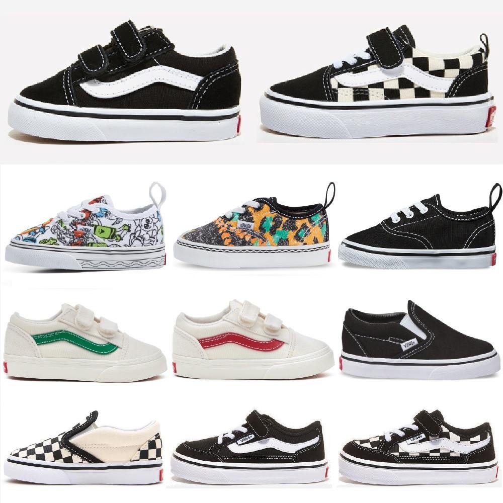 반스키즈운동화 슬립온 팔켄 올드스쿨 어센틱 클래식 체커보드 베이비 찍찍이 아기 주니어