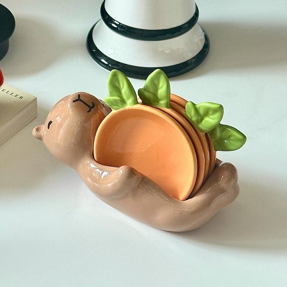 귀여운 카피바라 소스기 간장종지 4p 세트