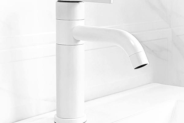 SUS304 스텐재질 화이트 원홀 세면 수전 C340WH 세면대 수도꼭지