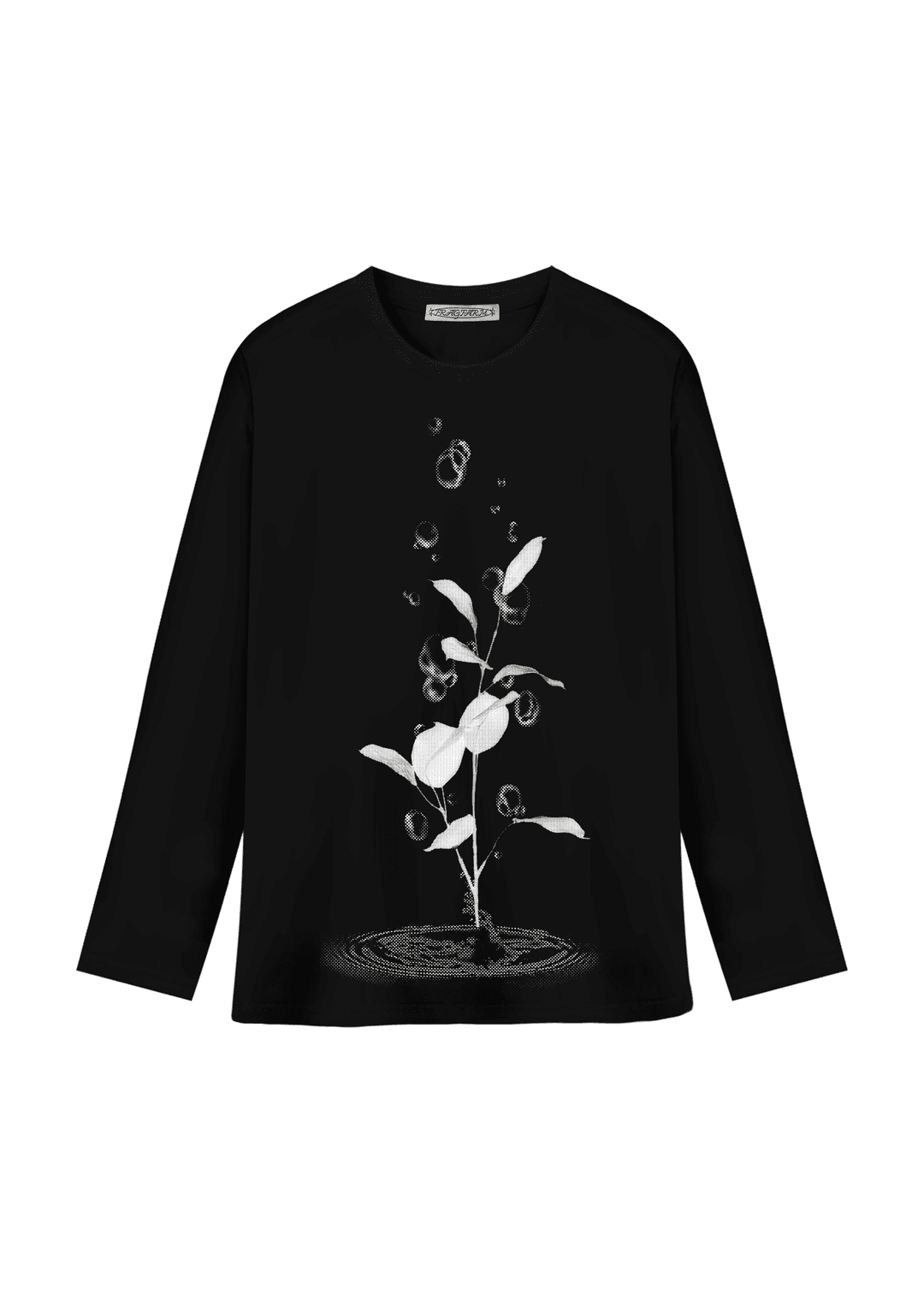 Rain Drop L/S Tee ( White / Black )