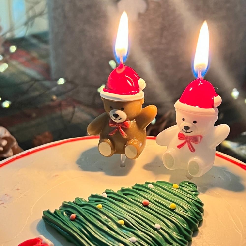 하피블리 크리스마스초 크리스마스 장식 케이크 초 산타 곰돌이초