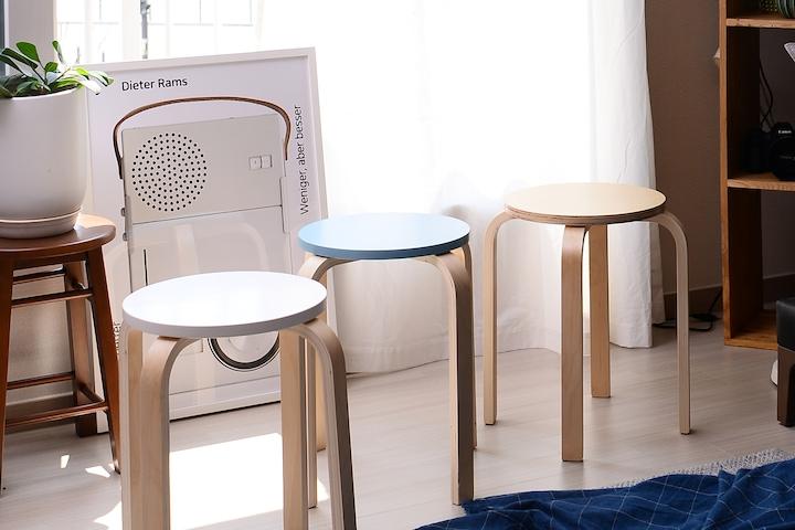 플레인 원목 벤딩 스툴