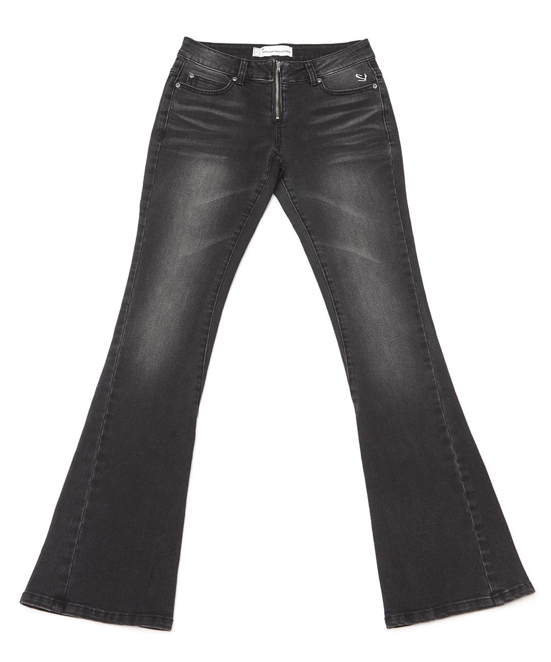 CROSS BACK FLARE JEANS BLACK