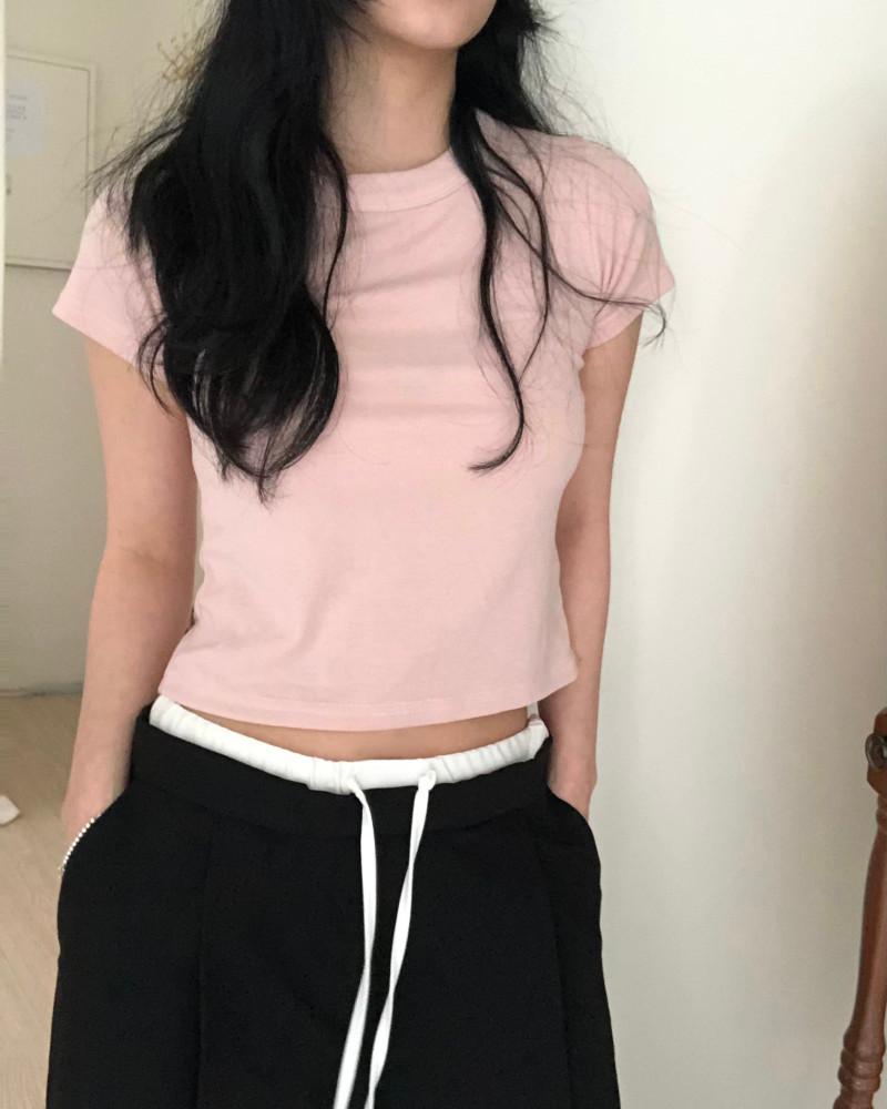 크롭 반팔 티셔츠 (4color)