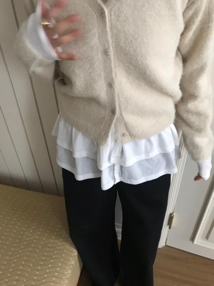 프릴 레이어드 레이스 이너 티셔츠 프릴티