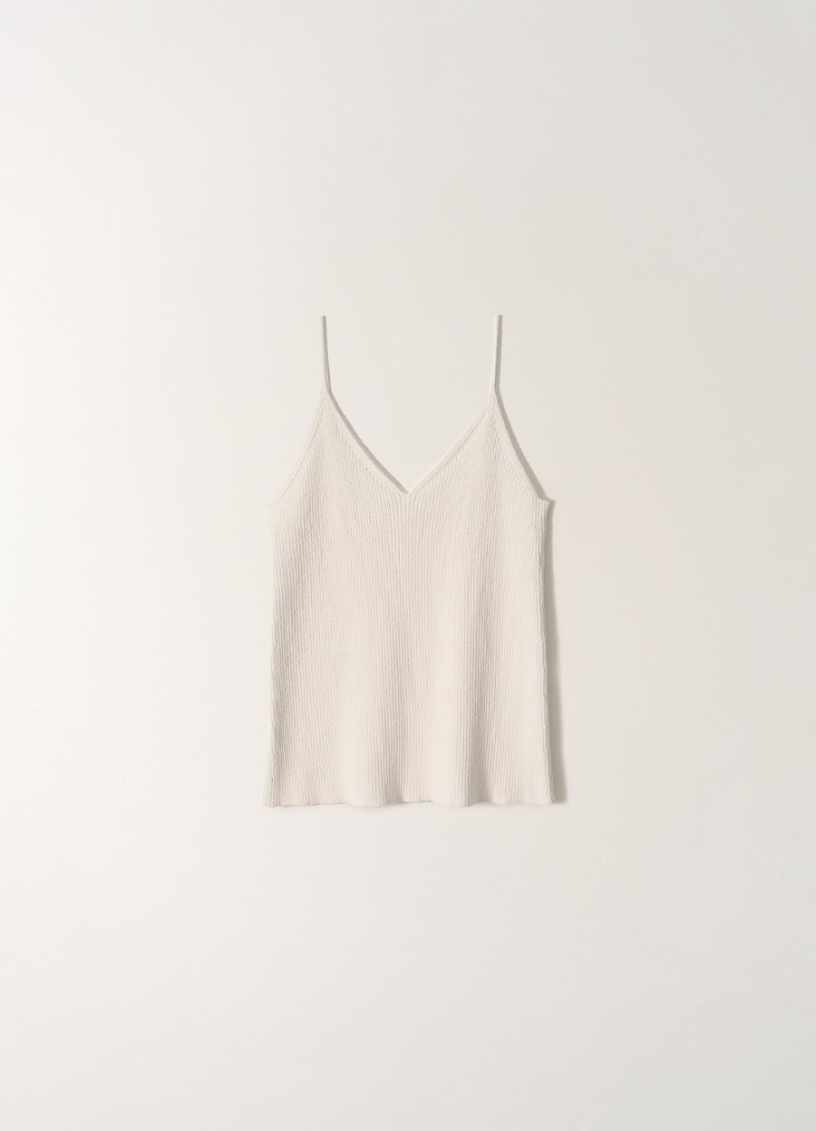 2ND / Esme rib-knitted cami (White)
