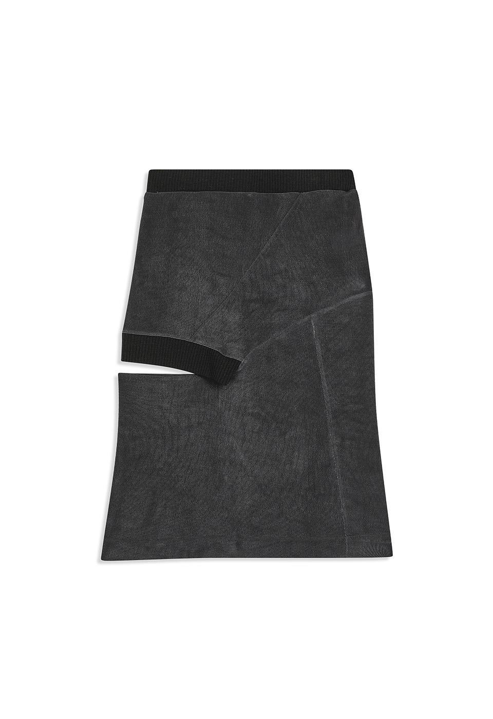 PANEL CUTOUT SKIRT, CHARCOAL