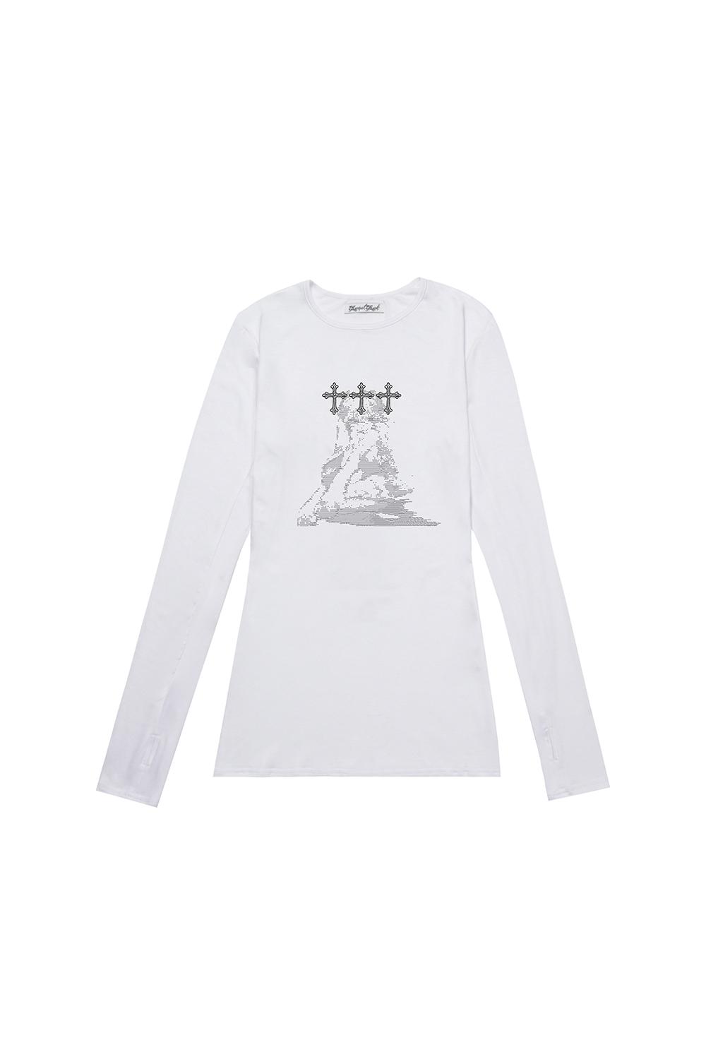 Back x dress tee (White)
