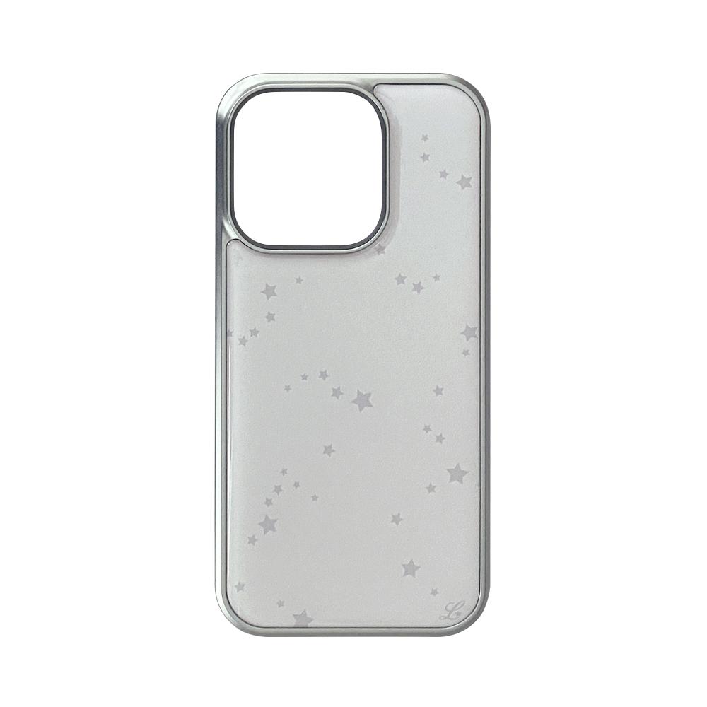 SRARRY NIGHT PHONE CASE WHITE (epoxy silver bumper)