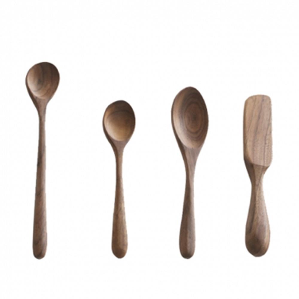 월넛 키친툴 4종 티스푼 롱티스푼 요거트스푼 버터나이프 나무 디저트 북미산 우드
