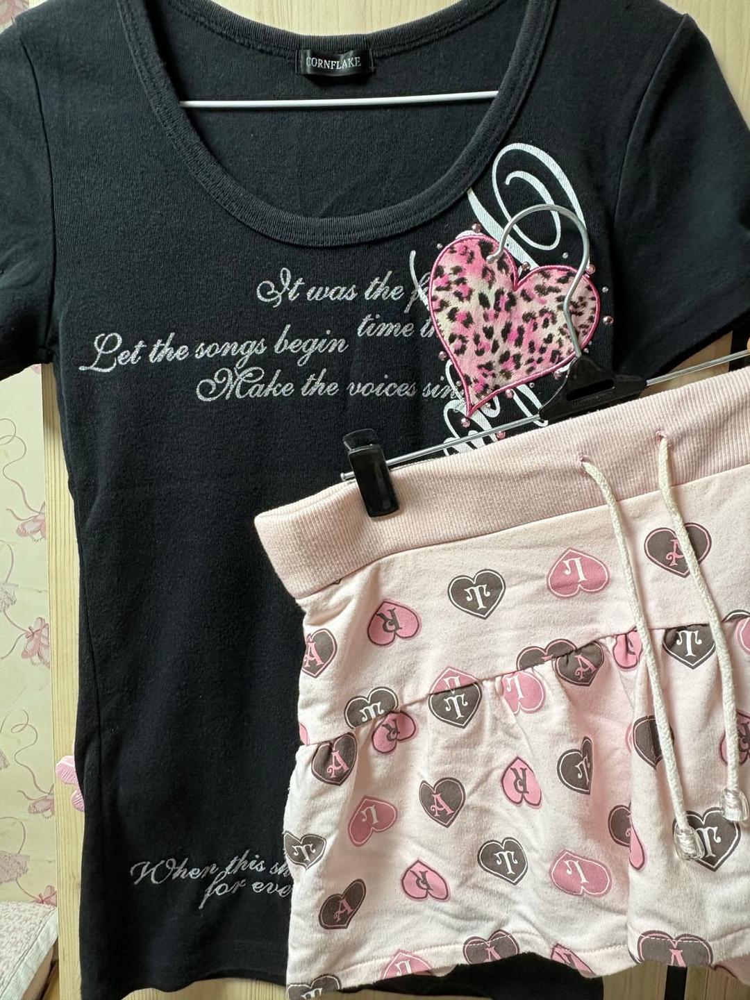 갸루 y2k 트랄랄라 블랙핑크 코디 세트 (개별 구매 ⭕️) | 후루츠패밀리