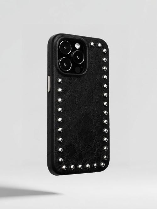 SCAR(black) 스터드 가죽 폰케이스