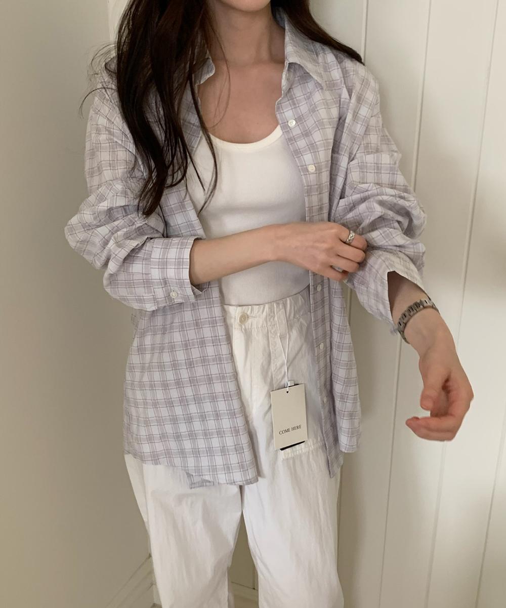버나뎃 컴히얼 팬지 체크 셔츠 남방 봄신상 (3col) comehere